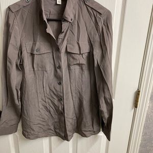 Banana Republic Silk long sleeve taupe blouse Size~S NWOT